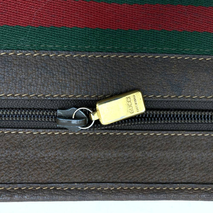 GUCCI グッチ 017 115 セカンドバッグ クラッチバッグ ポーチ GGスプリーム シェリー レザー ブラウン ヴィンテージ
