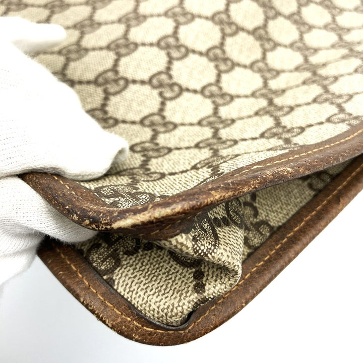 GUCCI グッチ 017 115 セカンドバッグ クラッチバッグ ポーチ GGスプリーム シェリー レザー ブラウン ヴィンテージ