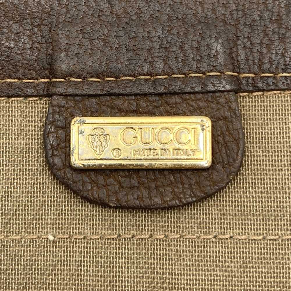 GUCCI グッチ 017 115 セカンドバッグ クラッチバッグ ポーチ GGスプリーム シェリー レザー ブラウン ヴィンテージ