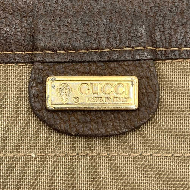 GUCCI グッチ 017 115 セカンドバッグ クラッチバッグ ポーチ GGスプリーム シェリー レザー ブラウン ヴィンテージ