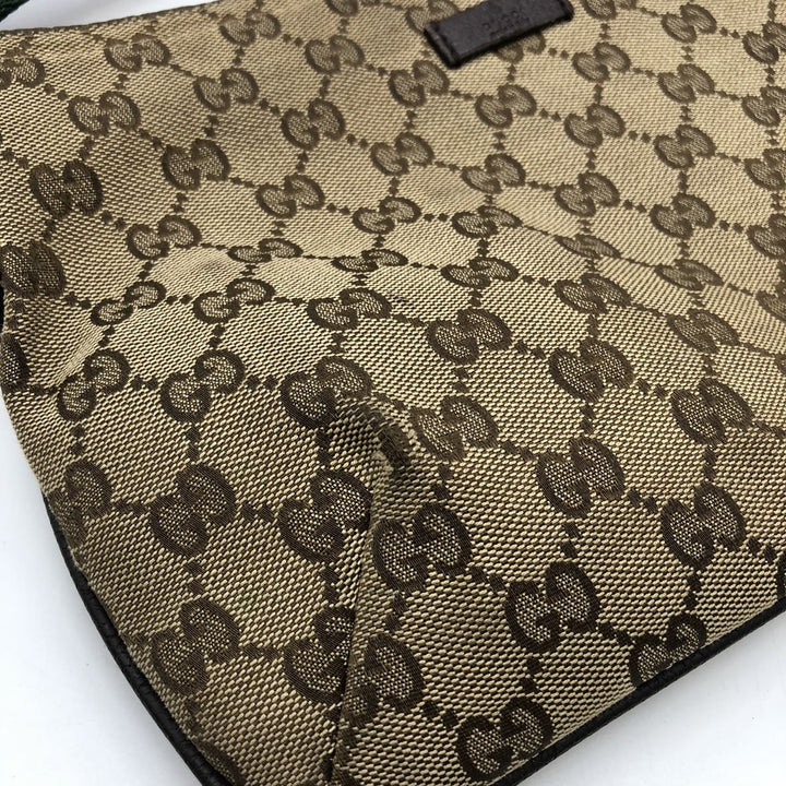 GUCCI グッチ 189749 GGキャンバス シェリー ショルダーバッグ レザー ブラウン ヴィンテージ ブランド