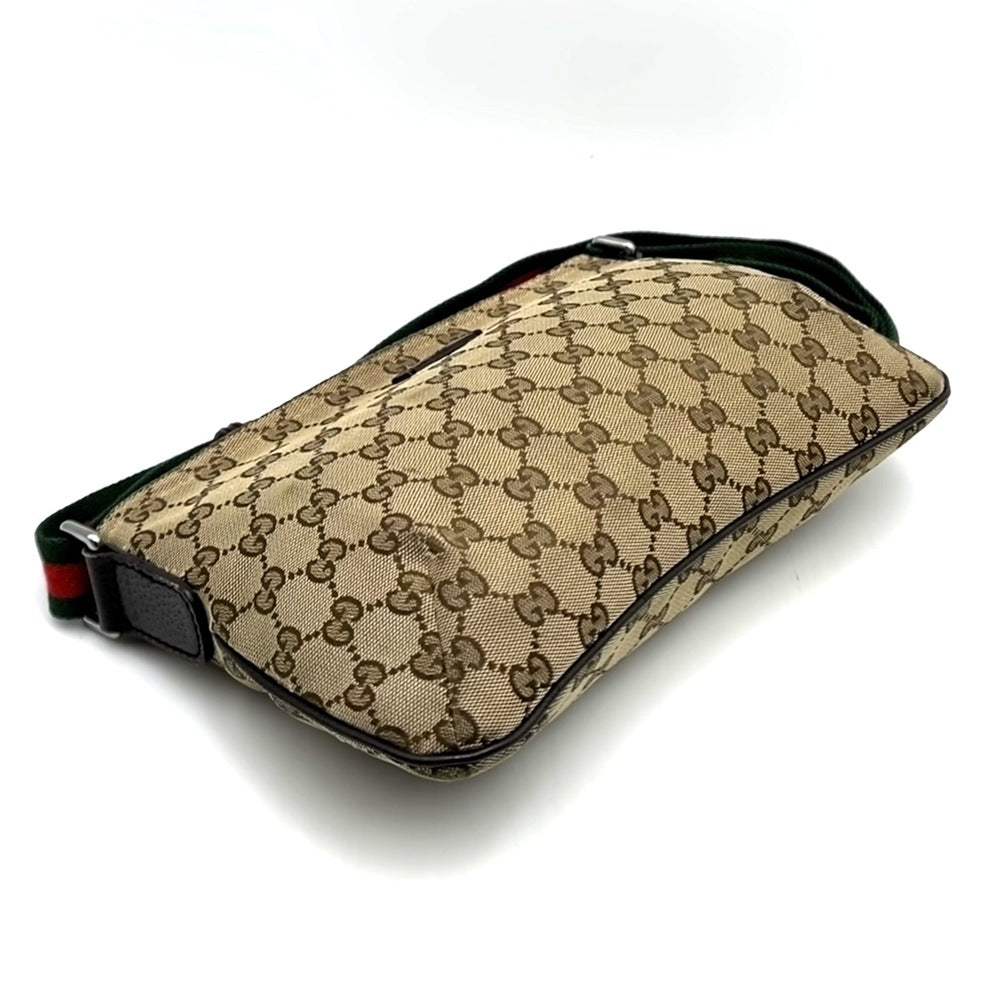 GUCCI グッチ 189749 GGキャンバス シェリー ショルダーバッグ レザー ブラウン ヴィンテージ ブランド
