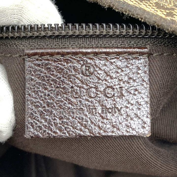 GUCCI グッチ 189749 GGキャンバス シェリー ショルダーバッグ レザー ブラウン ヴィンテージ ブランド