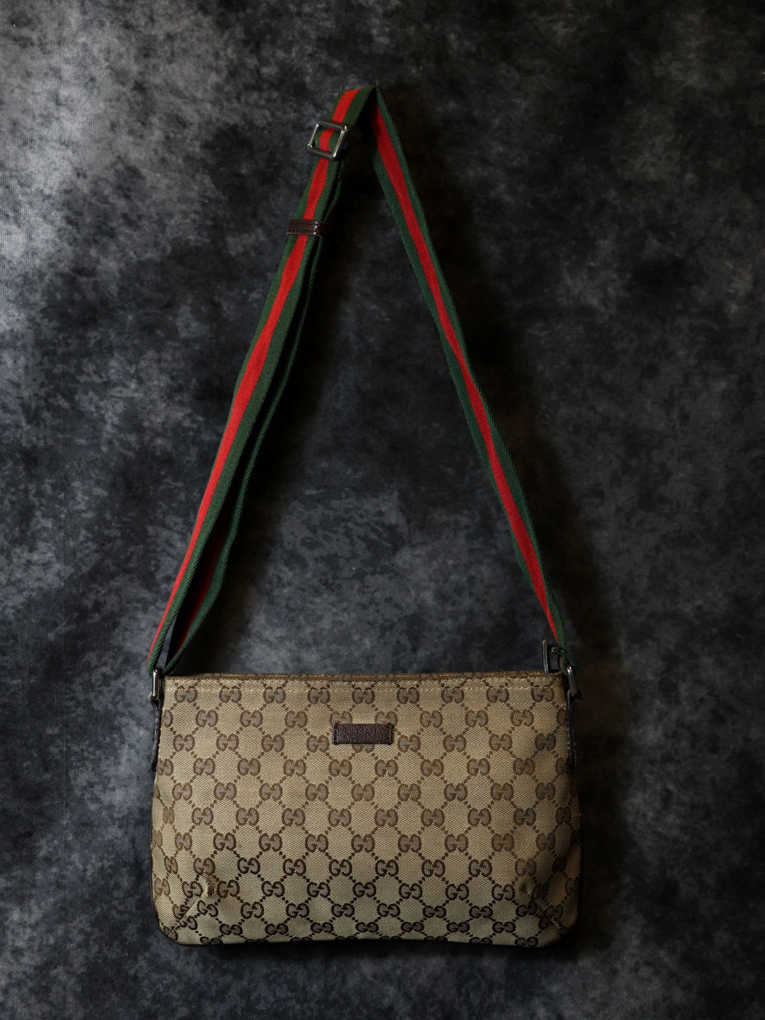 GUCCI グッチ 189749 GGキャンバス シェリー ショルダーバッグ レザー ブラウン ヴィンテージ ブランド