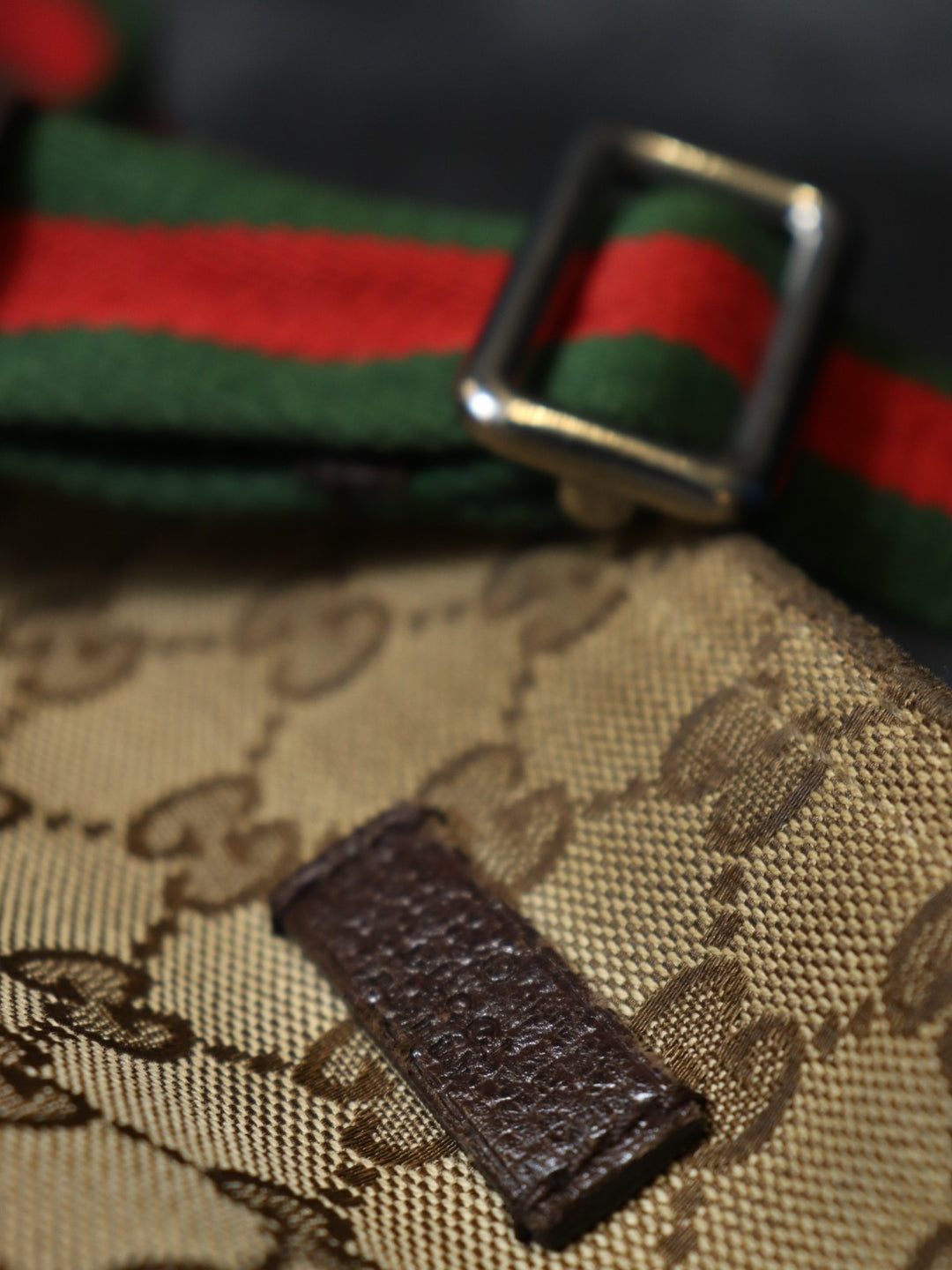 GUCCI グッチ 189749 GGキャンバス シェリー ショルダーバッグ レザー ブラウン ヴィンテージ ブランド