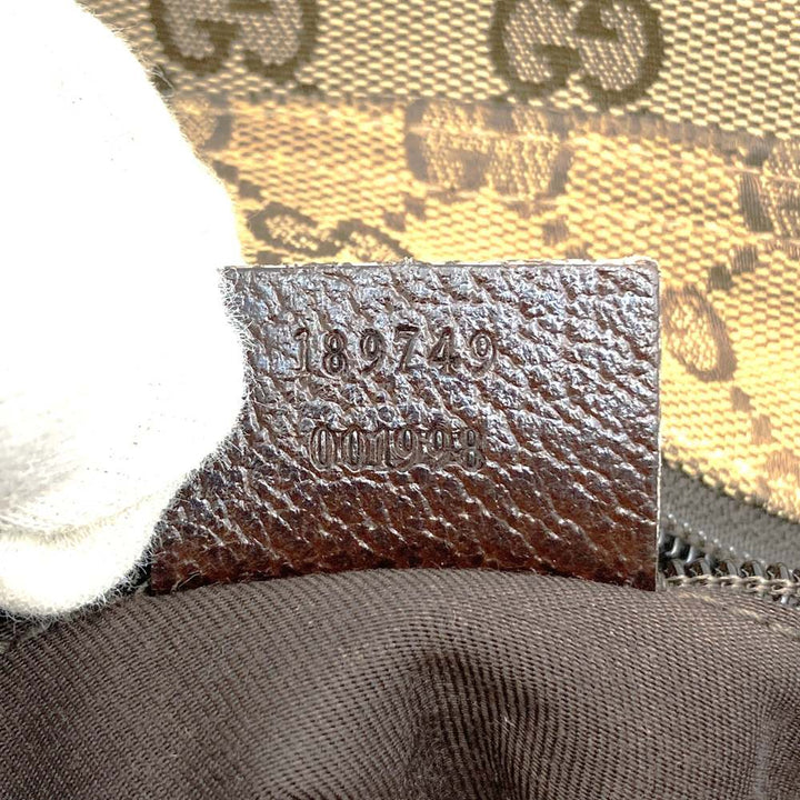 GUCCI グッチ 189749 GGキャンバス シェリー ショルダーバッグ レザー ブラウン ヴィンテージ ブランド