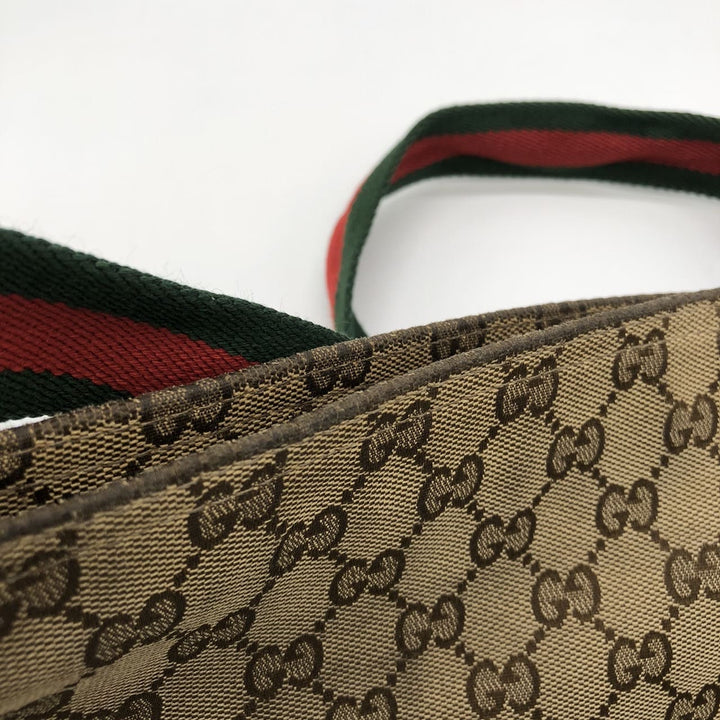 GUCCI グッチ 189749 GGキャンバス シェリー ショルダーバッグ レザー ブラウン ヴィンテージ ブランド