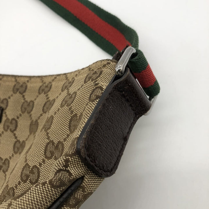 GUCCI グッチ 189749 GGキャンバス シェリー ショルダーバッグ レザー ブラウン ヴィンテージ ブランド