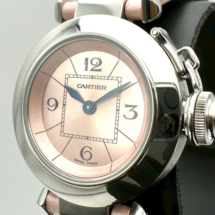 美品 Cartier カルティエ W3140026 ミスパシャ 腕時計 クォーツ ピンク
