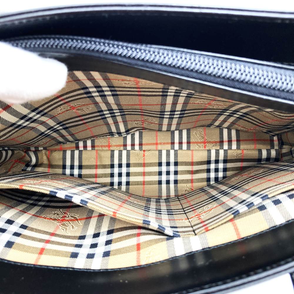 Burberrys バーバリーズ ノバチェック トートバッグ ハンドバッグ レザー ブラック