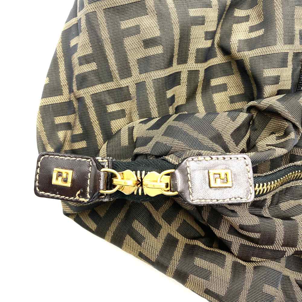 FENDI フェンディ ズッカ ボストンバッグ ナイロン ブラウン