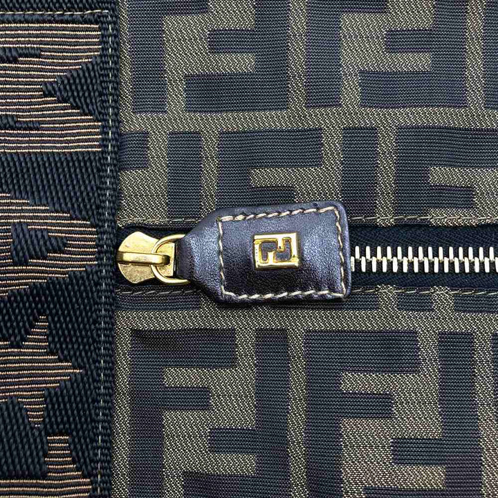 FENDI フェンディ ズッカ ボストンバッグ ナイロン ブラウン