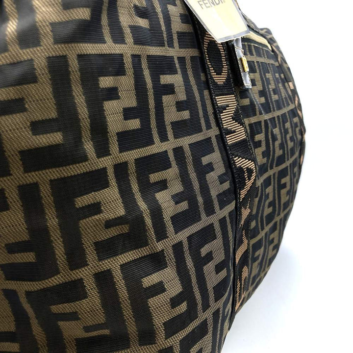 FENDI フェンディ ズッカ ボストンバッグ ナイロン ブラウン