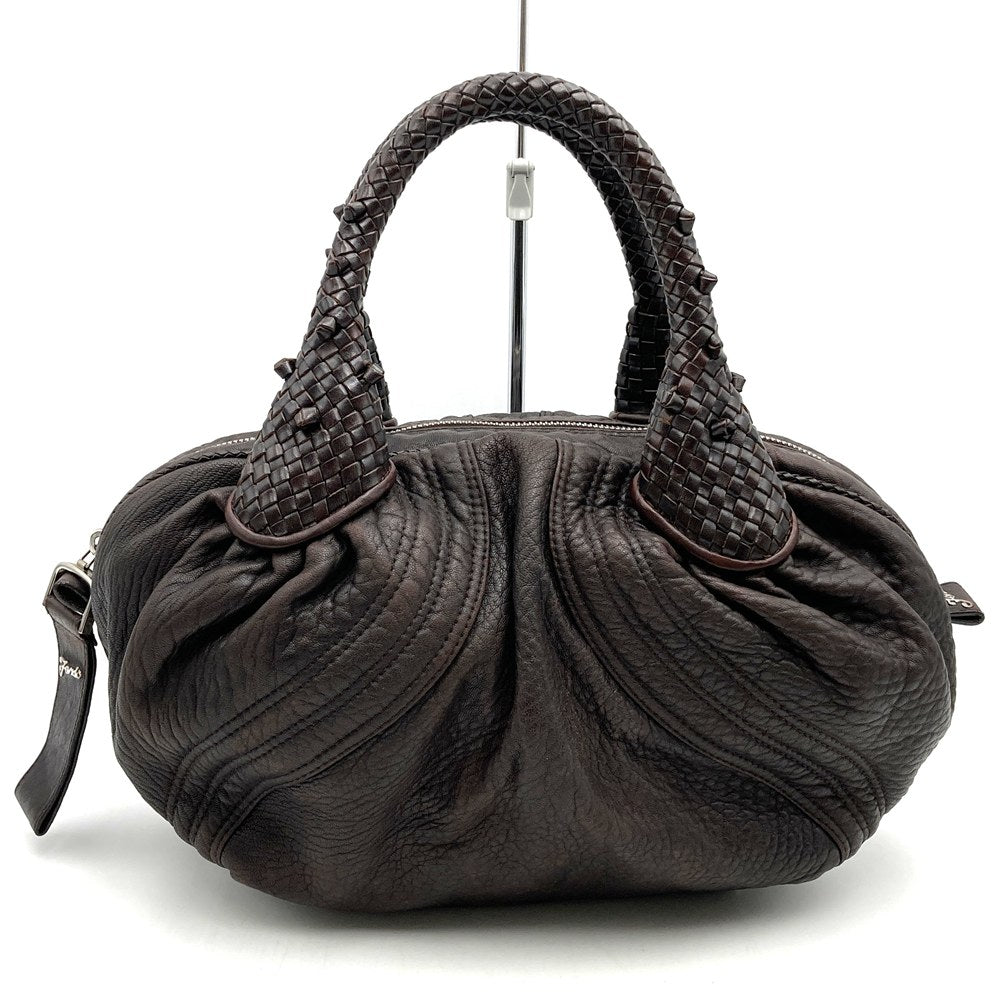 FENDI フェンディ 8BL078 ハンドバッグ スパイバッグ レザー ブラウン