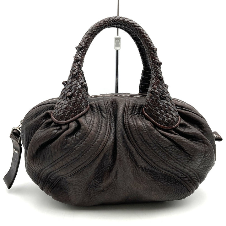 FENDI フェンディ 8BL078 ハンドバッグ スパイバッグ レザー ブラウン