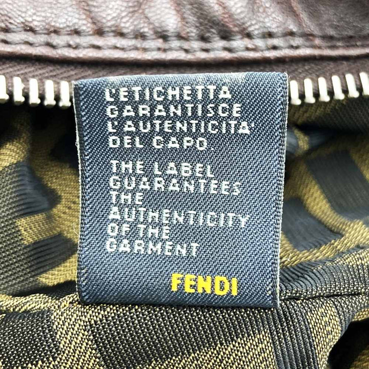 FENDI フェンディ 8BL078 ハンドバッグ スパイバッグ レザー ブラウン