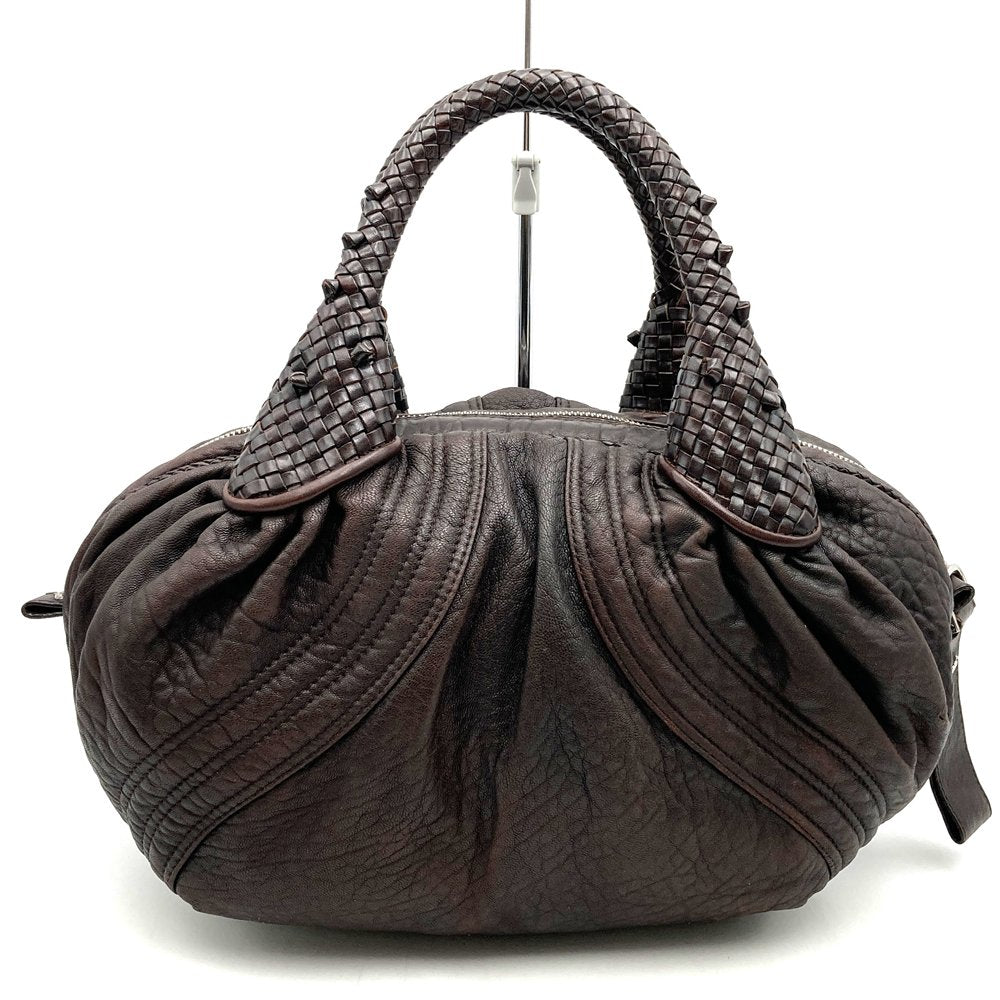 FENDI フェンディ 8BL078 ハンドバッグ スパイバッグ レザー ブラウン