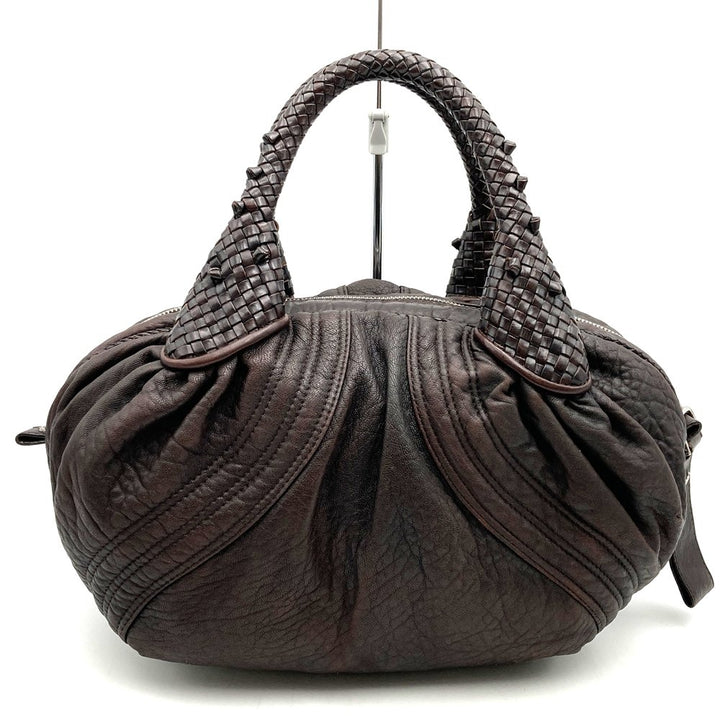 FENDI フェンディ 8BL078 ハンドバッグ スパイバッグ レザー ブラウン