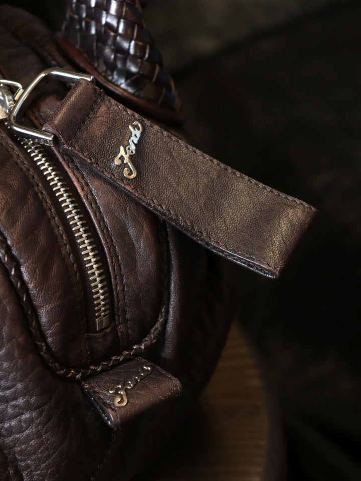 FENDI フェンディ 8BL078 ハンドバッグ スパイバッグ レザー ブラウン