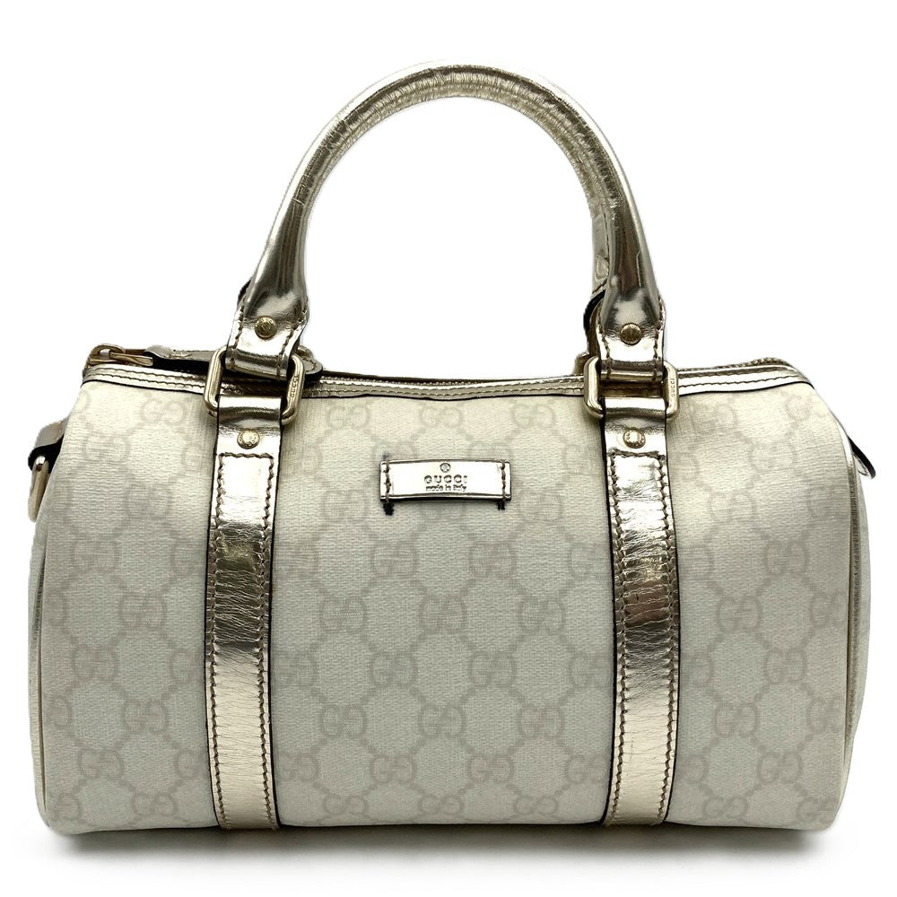 GUCCI グッチ 193604 ミニ ボストンバッグ ホワイト/ゴールド 白/金 GGスプリームキャンバス/PVC