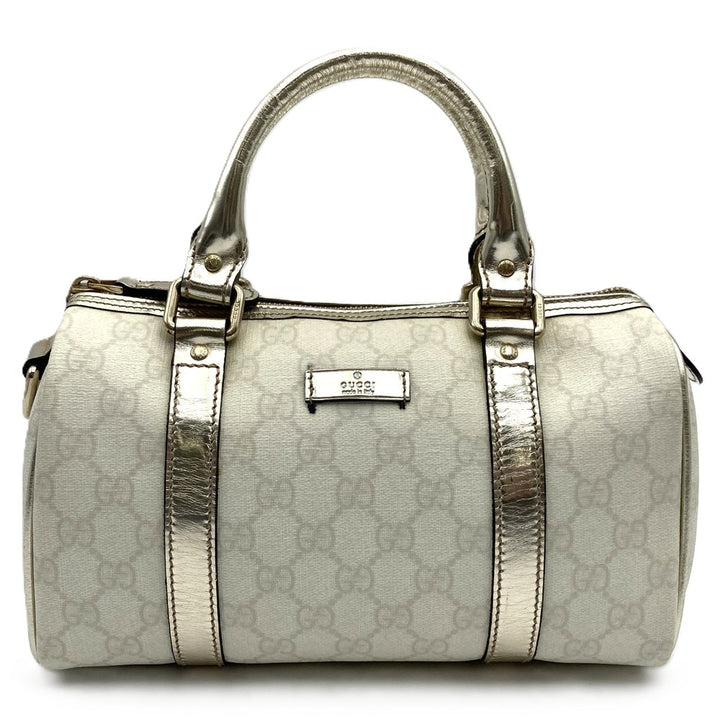 GUCCI グッチ 193604 ミニ ボストンバッグ ホワイト/ゴールド 白/金 GGスプリームキャンバス/PVC