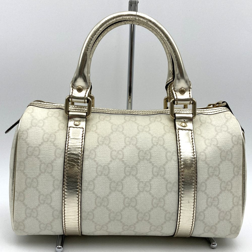 鳥かご　白 GUCCI グッチ 193604 ミニ ボストンバッグ ホワイト/ゴールド 白/金 GG