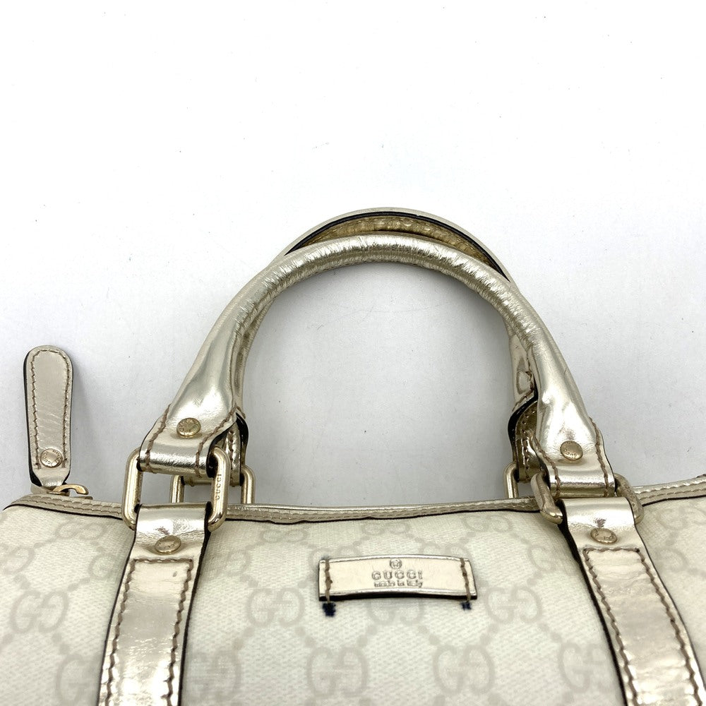 GUCCI グッチ 193604 ミニ ボストンバッグ ホワイト/ゴールド 白/金 GG