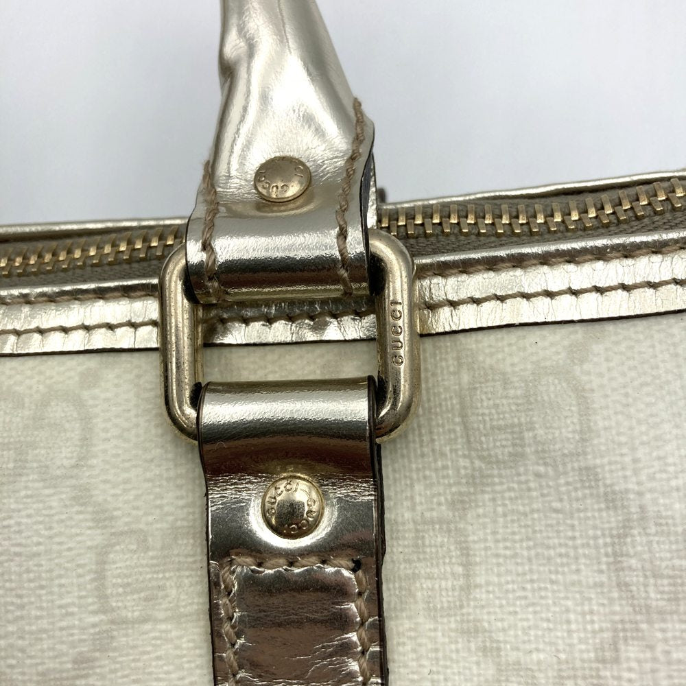 GUCCI グッチ 193604 ミニ ボストンバッグ ホワイト/ゴールド 白/金 GG