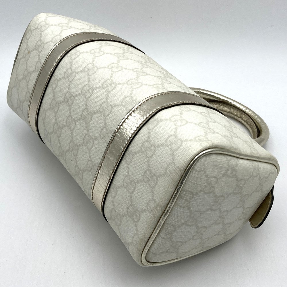 GUCCI グッチ 193604 ミニ ボストンバッグ ホワイト/ゴールド 白/金 GGスプリームキャンバス/PVC