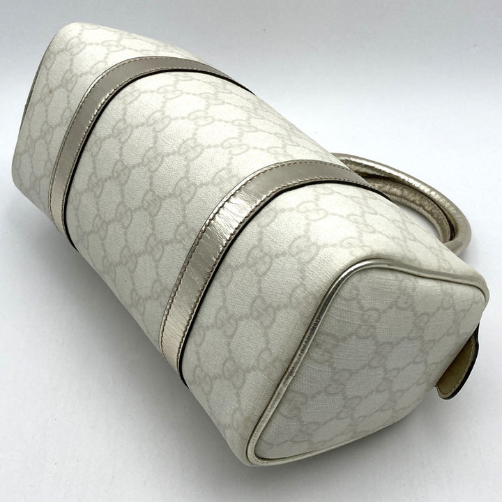 GUCCI グッチ 193604 ミニ ボストンバッグ ホワイト/ゴールド 白/金 GGスプリームキャンバス/PVC
