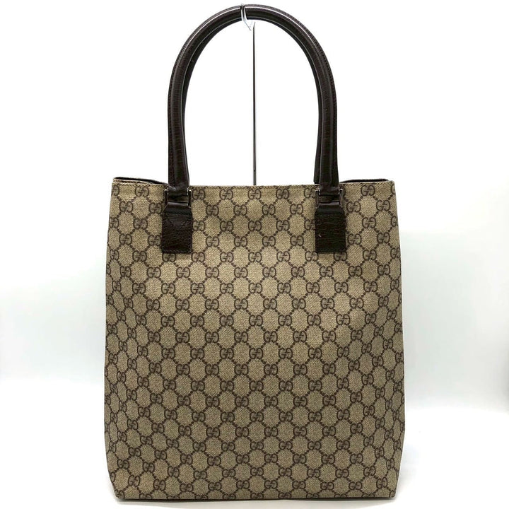 GUCCI グッチ 131220 GGスプリーム トートバッグ PVC レザー ベージュ ブラウン