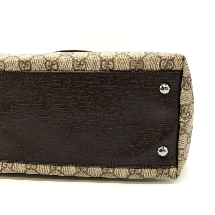 GUCCI グッチ 131220 GGスプリーム トートバッグ PVC レザー ベージュ ブラウン