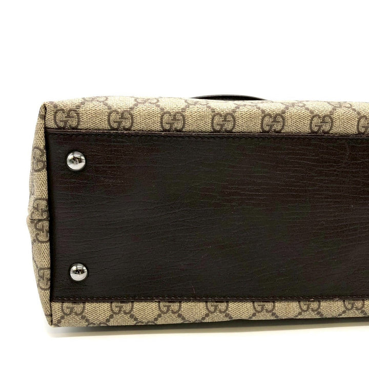 GUCCI グッチ 131220 GGスプリーム トートバッグ PVC レザー ベージュ ブラウン
