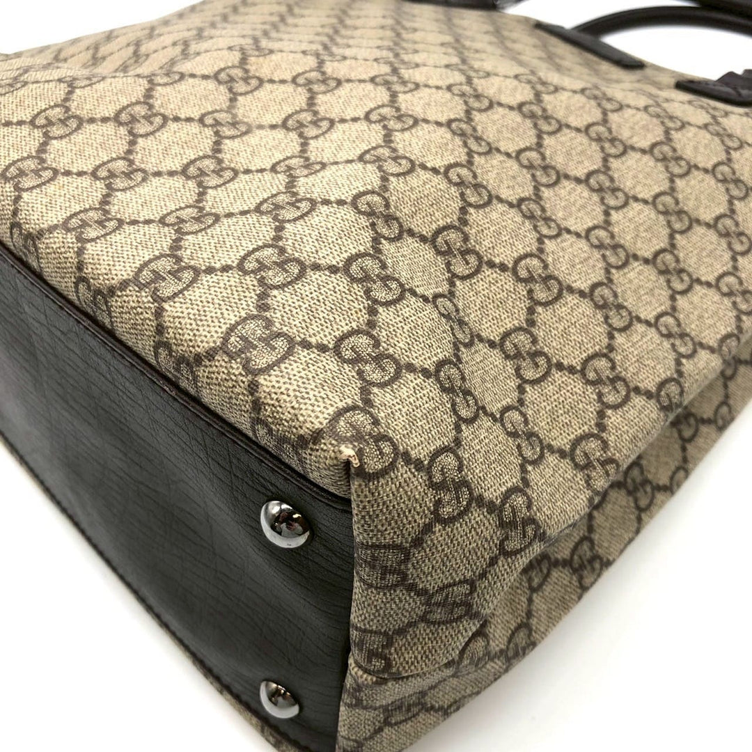 GUCCI グッチ 131220 GGスプリーム トートバッグ PVC レザー ベージュ ブラウン