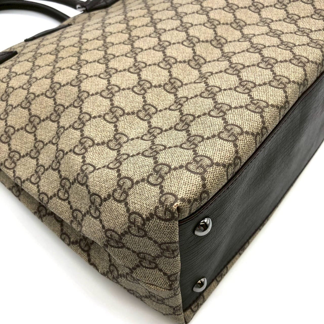 GUCCI グッチ 131220 GGスプリーム トートバッグ PVC レザー ベージュ ブラウン