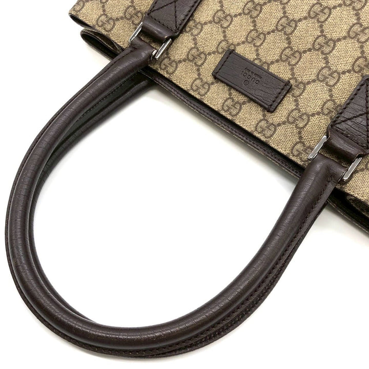 GUCCI グッチ 131220 GGスプリーム トートバッグ PVC レザー ベージュ ブラウン