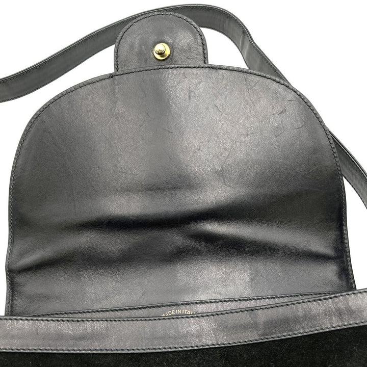 GUCCI オールドグッチ 肩掛け ショルダーバッグ ホースシュー ヴィンテージ ブラック 黒 スウェード/レザー ブランド品