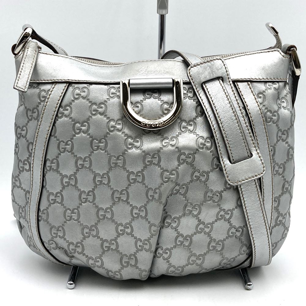 GUCCI グッチ 203257 ショルダーバッグ アビー グッチシマレザー シルバー