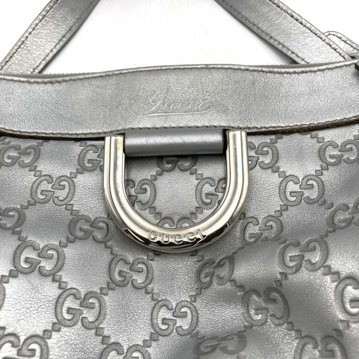 GUCCI グッチ 203257 ショルダーバッグ アビー グッチシマレザー シルバー