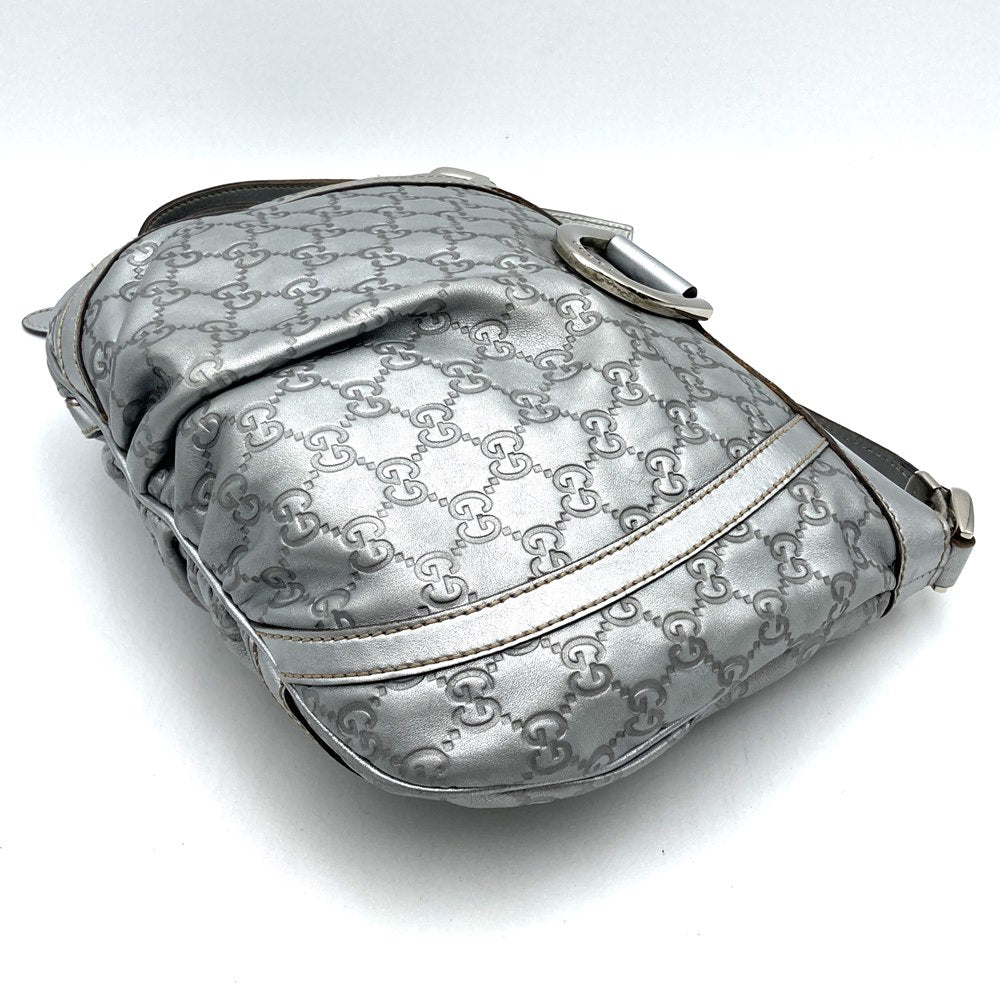 GUCCI グッチ 203257 ショルダーバッグ アビー グッチシマレザー シルバー
