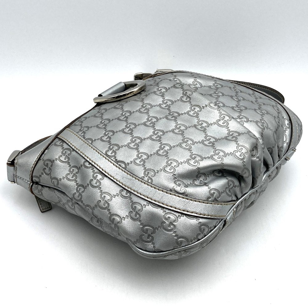 GUCCI グッチ 203257 ショルダーバッグ アビー グッチシマレザー シルバー