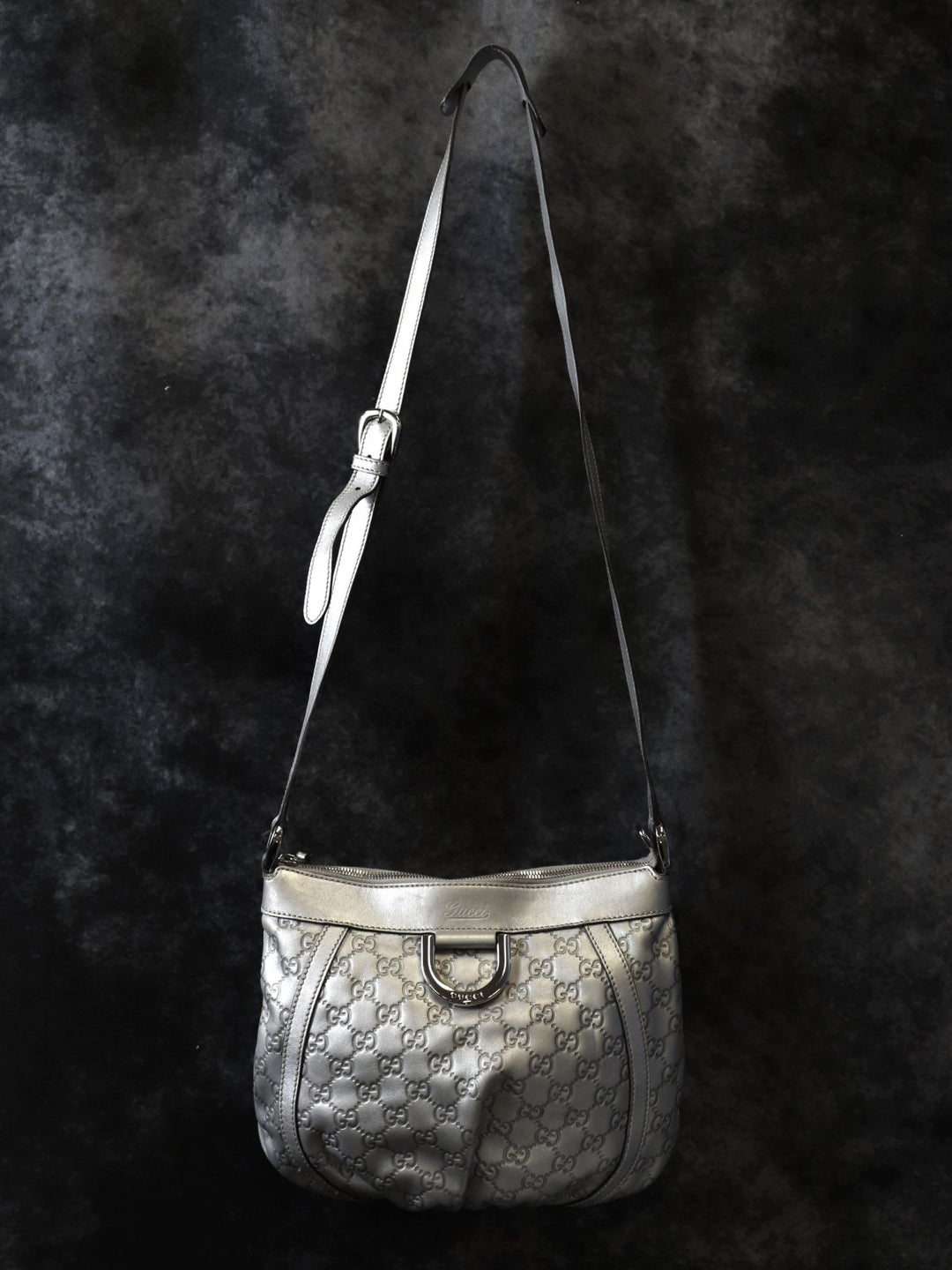 GUCCI グッチ 203257 ショルダーバッグ アビー グッチシマレザー シルバー