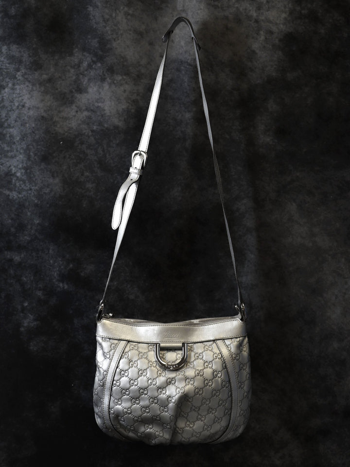 GUCCI グッチ 203257 ショルダーバッグ アビー グッチシマレザー シルバー