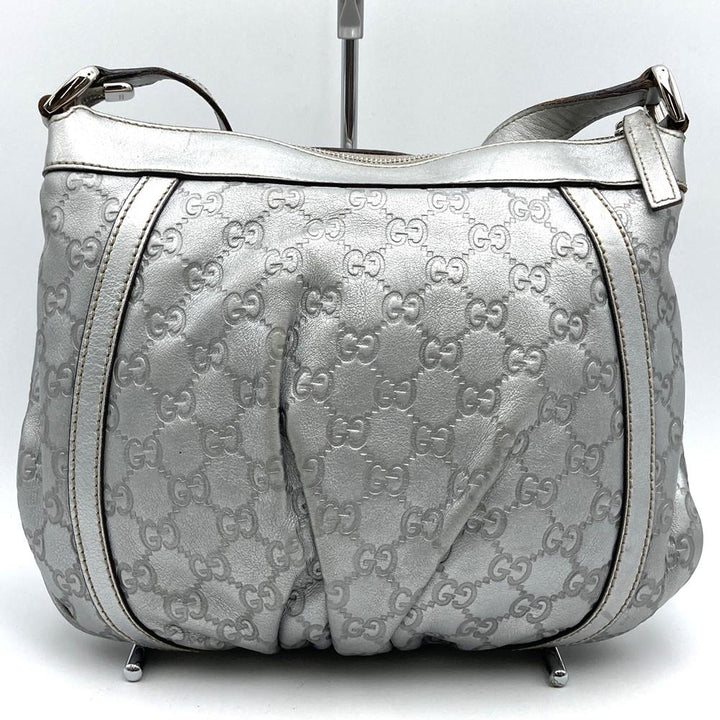 GUCCI グッチ 203257 ショルダーバッグ アビー グッチシマレザー シルバー