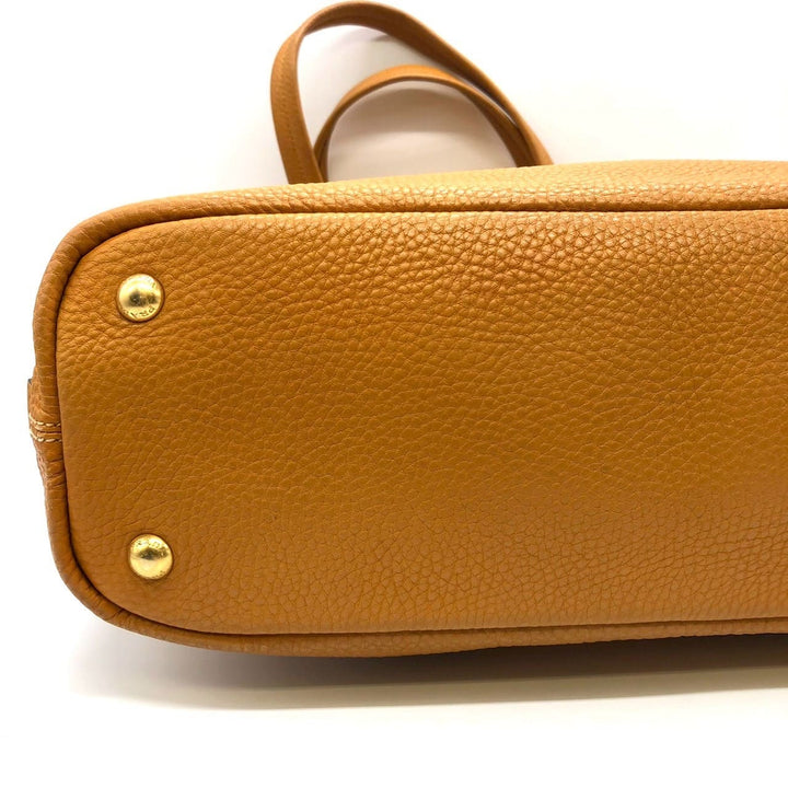 PRADA プラダ トートバッグ ハンドバッグ レザー イエロー ブラウン
