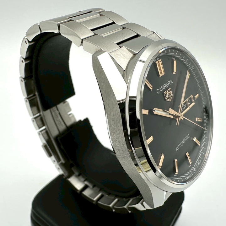 美品 TAG HEUER タグホイヤー 腕時計 カレラ キャリバー5 デイデイト WBN2013.BA0640 自動巻 オートマ SS ブラック