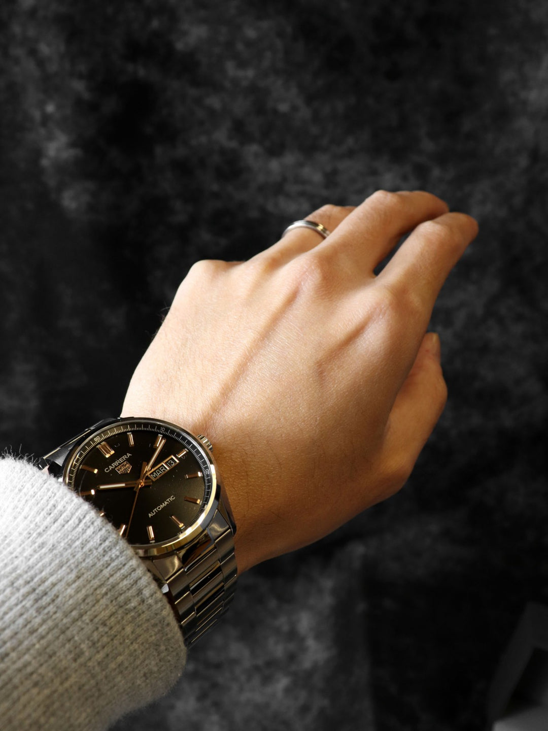 美品 TAG HEUER タグホイヤー 腕時計 カレラ キャリバー5 デイデイト WBN2013.BA0640 自動巻 オートマ SS ブラック