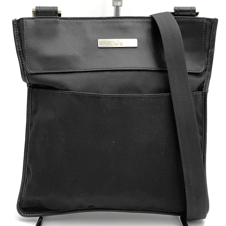 GUCCI グッチ 019 0348 ショルダーバッグ 斜め掛け ナイロン/レザー ブラック
