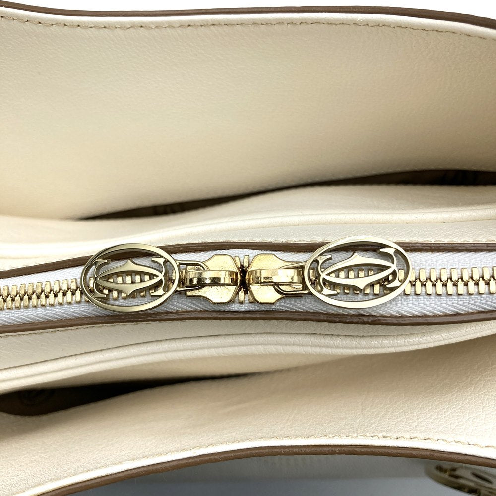CARTIER カルティエ マルチェロ 2wayトートバッグ ショルダーバッグ レザー ホワイト 白