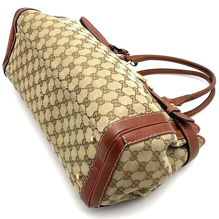 GUCCI グッチ 247183 トートバッグ ハンドバッグ ショルダー GGランニング GGキャンバス レザー ブラウン